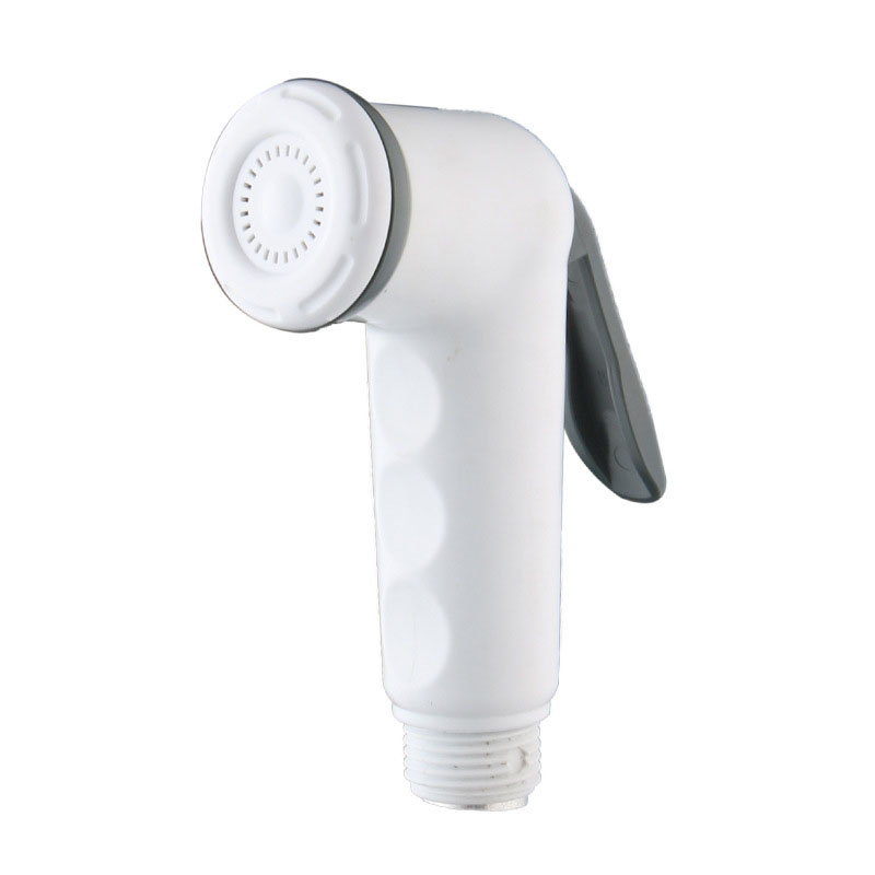 Home Bathroom With Two Toilets - White Plastic Toilet Bidet Spray Gun