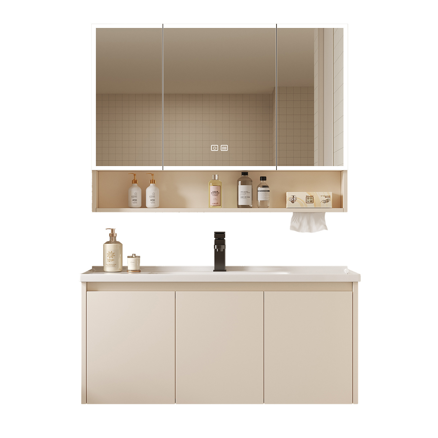 Home Bathroom Mirror - Space Aluminum Bathroom Smart Storage Mirror