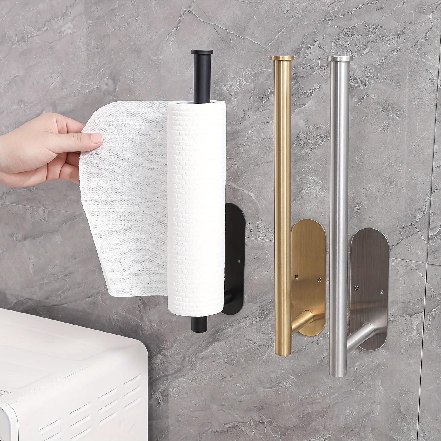 Home Bathroom Paper Towel Holder - Minimalist Stainless Steel Wall-Mounted Towel Bar