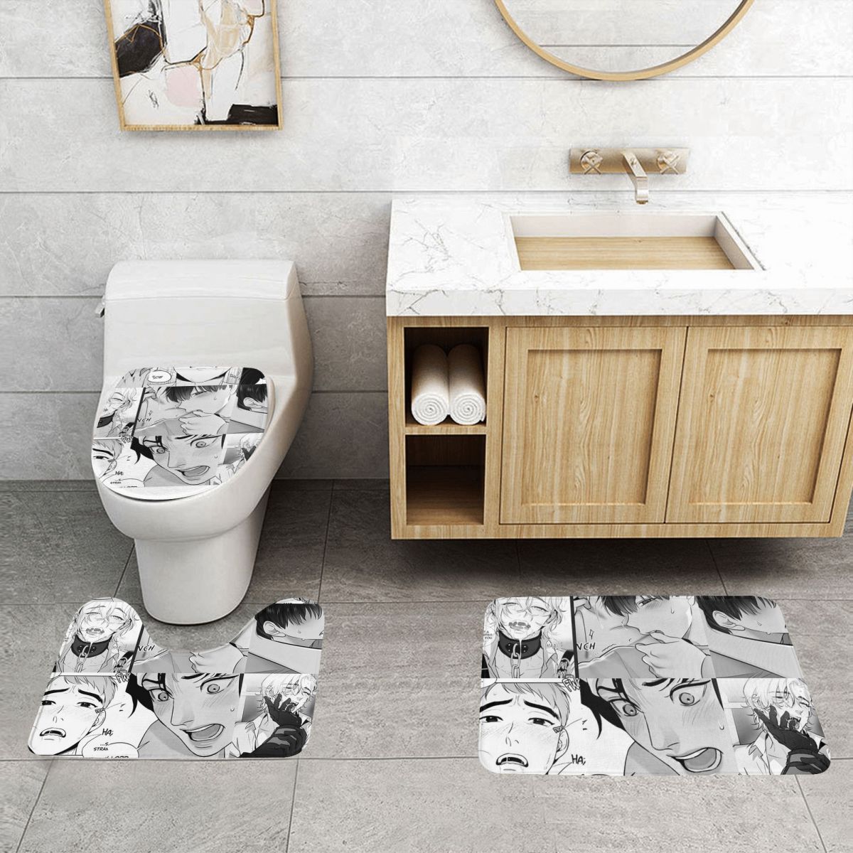 Home Goods Bathroom Rugs - The Good Yaoi Boys 3 Pcs