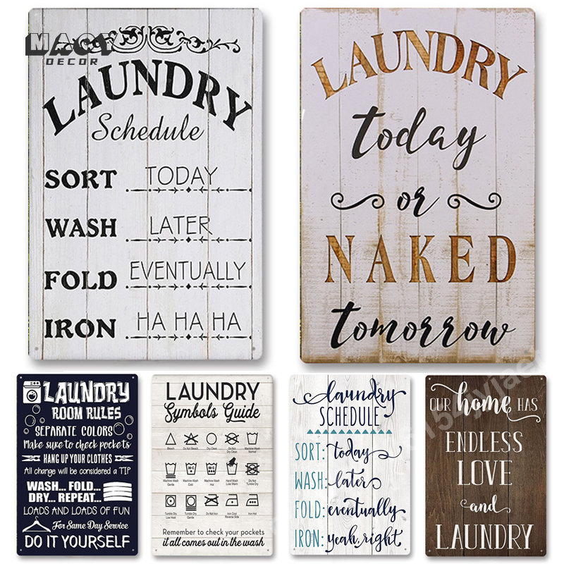 Slogan Metal Tin Sign Laundry  - đánh giá và giá Home Bathroom Furniture