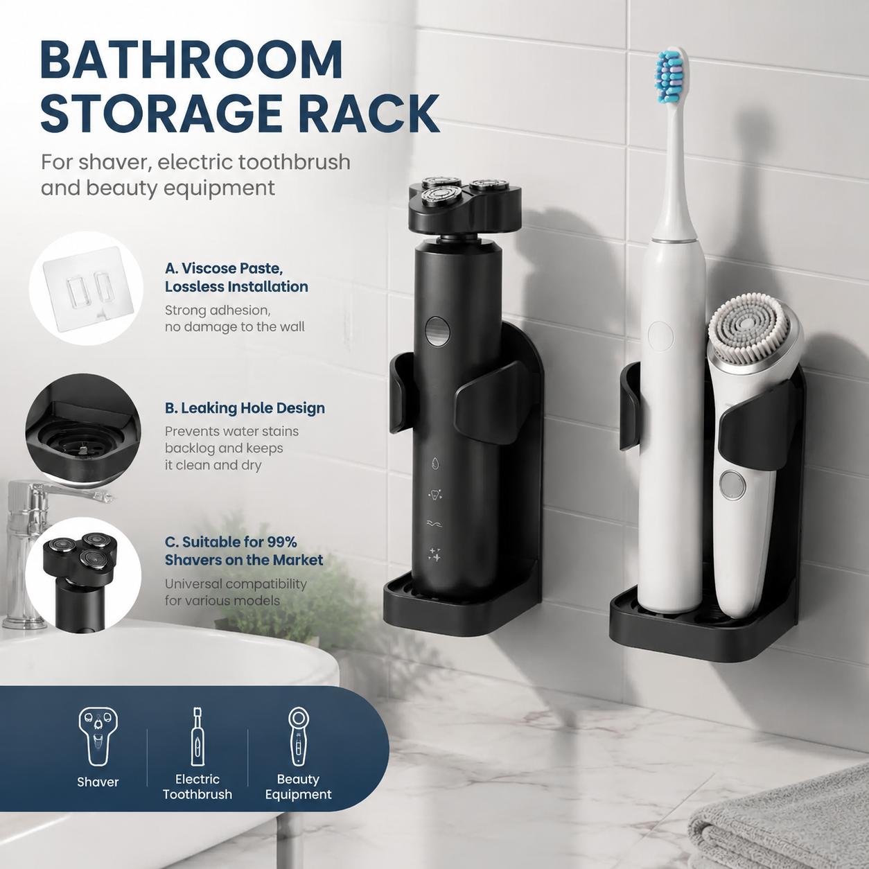 Self Adhesive No Drill Waterpr - đánh giá và giá Home Essentials Bathroom Organizer