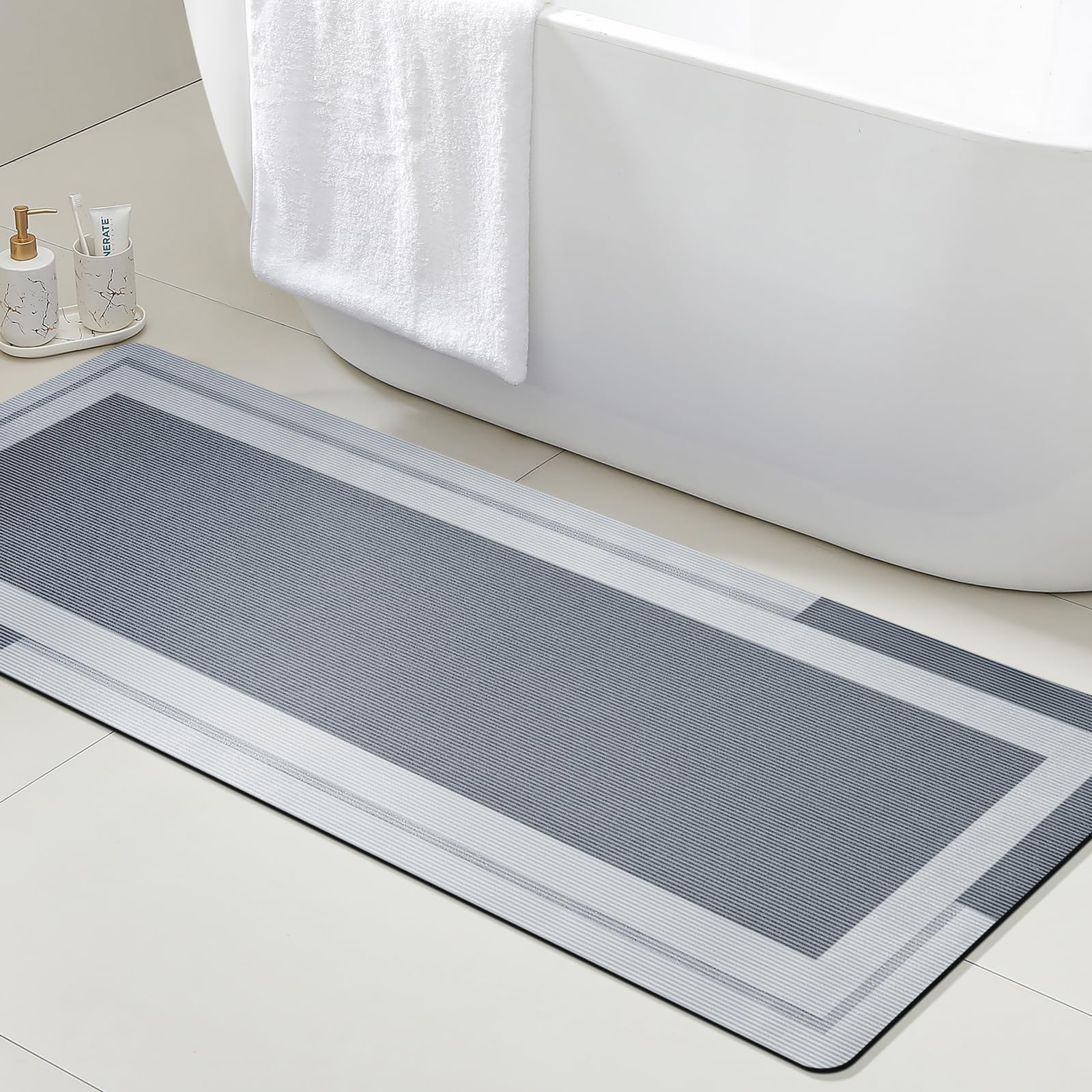 VIKAMA Bathroom Runner Rug wit - đánh giá và giá Zara Home Bathroom Mat