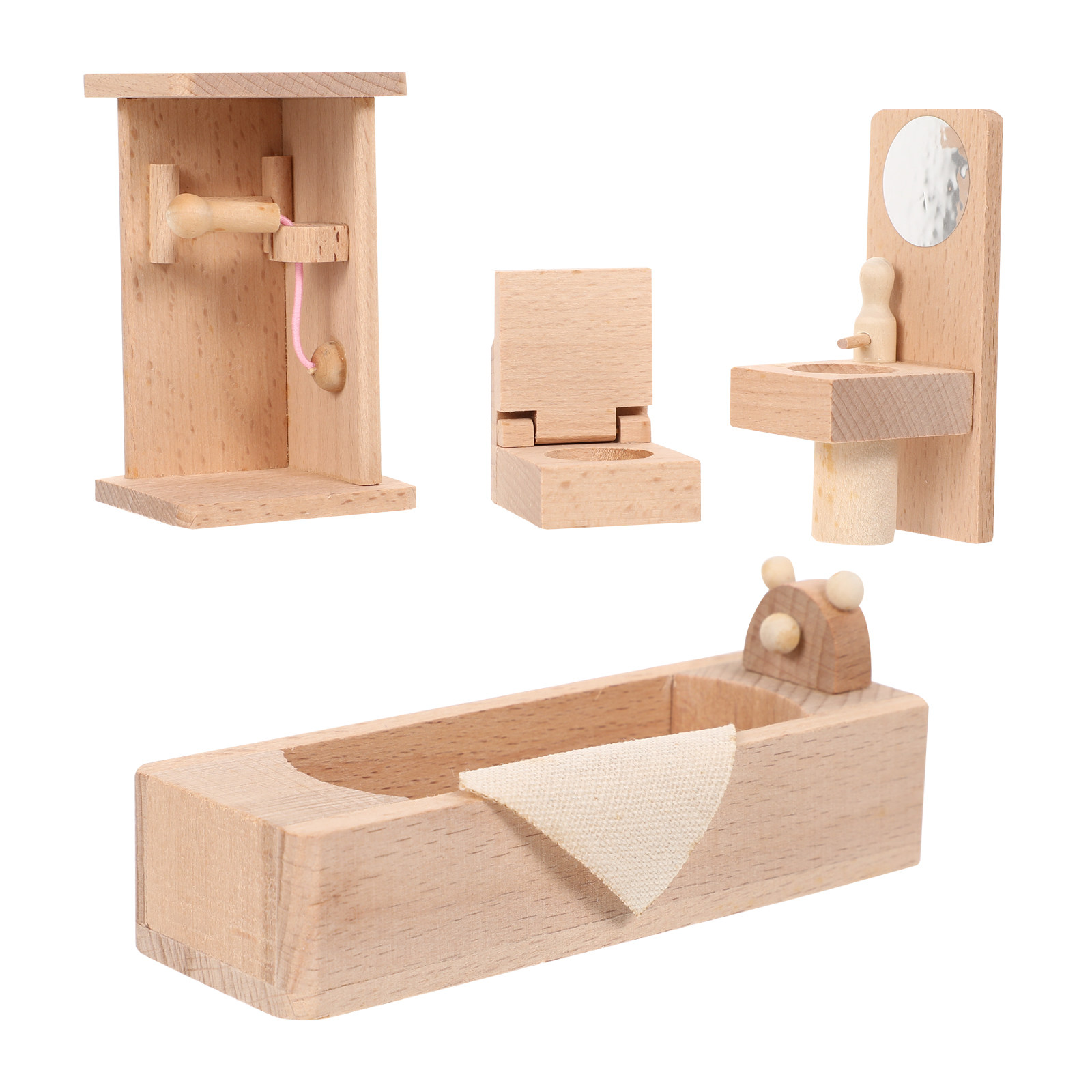 1Set Safe Natural Wood Mini Ba - đánh giá và giá Home Bathroom Furniture
