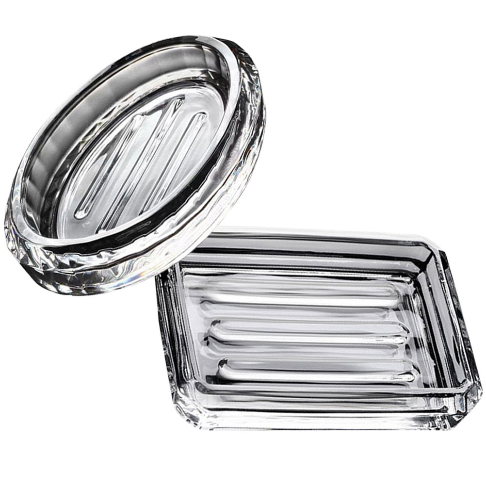 2Pcs Soap Box Transparent Glas - đánh giá và giá Home Bathroom Design Simple