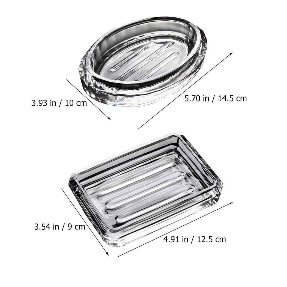 2Pcs Soap Box Transparent Glas - đánh giá và giá Home Bathroom Design Simple