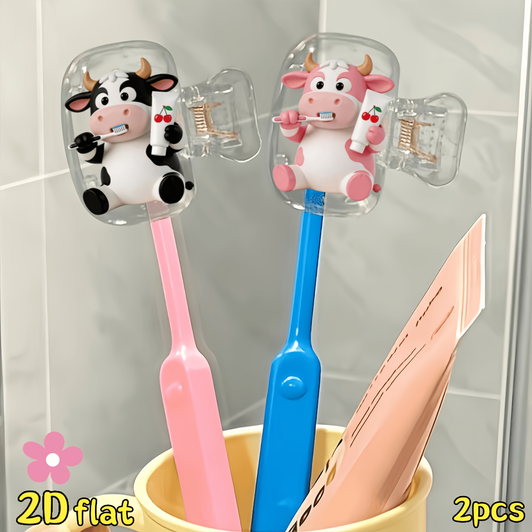 2pcs Cow Toothbrush Holder Tra - đánh giá và giá Home Essentials Bathroom Organizer