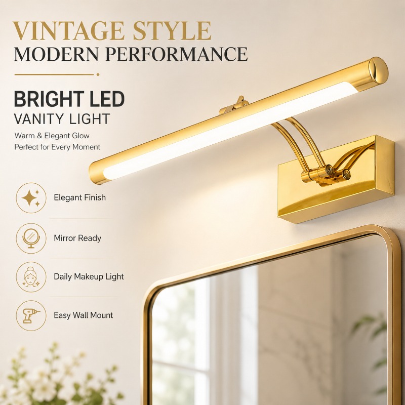 40cm 55cm 70cm Vintage LED Van - đánh giá và giá Home Bathroom Mirror