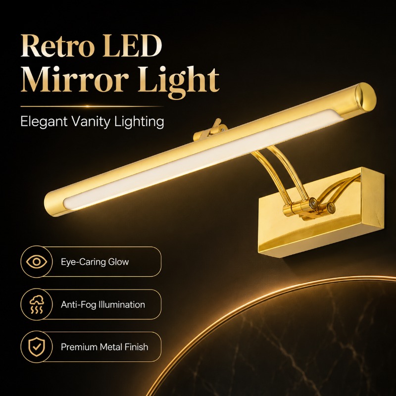 40cm 55cm 70cm Vintage LED Van - đánh giá và giá Home Bathroom Mirror